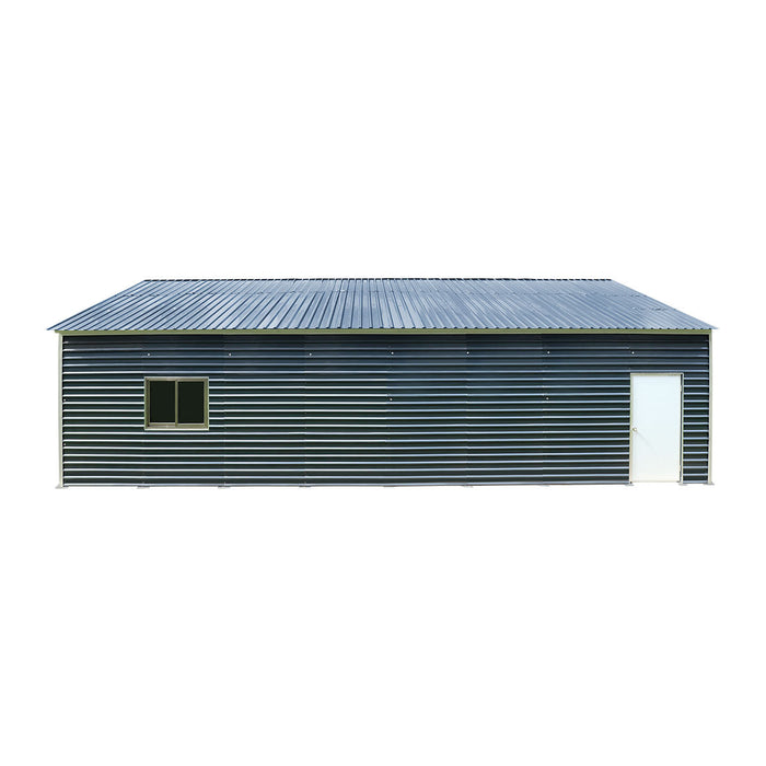 20' x 40' Metal Garage Shed Steel Building, 35 PSF Snow Load Rated, Two 8'4" Double Doors, Side Entry Door, 13' Peak Height, Engineering Drawing TMG-MSE2040-SR35