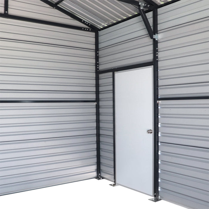 20' x 40' Metal Garage Shed Steel Building, 35 PSF Snow Load Rated, Two 8'4" Double Doors, Side Entry Door, 13' Peak Height, Engineering Drawing TMG-MSE2040-SR35