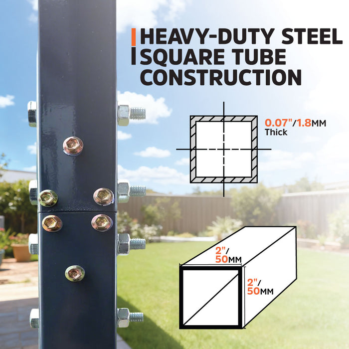 12’ x 20’ Metal Shed Carport with 8’ Open Sidewalls, TMG-MSC1220