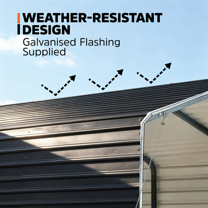 12’ x 20’ Metal Shed Carport with 8’ Open Sidewalls, TMG-MSC1220