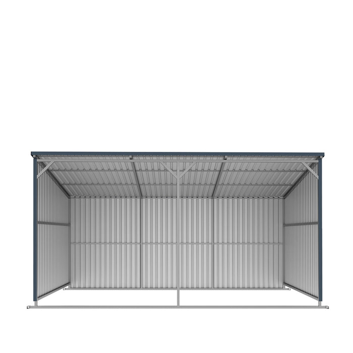TMG Industrial 12’ x 20’ Galvanized Metal Livestock Shed, 240 Sq-Ft, 27 GA Corrugated Panels, Sliding Skid Mount, TMG-MSL1220