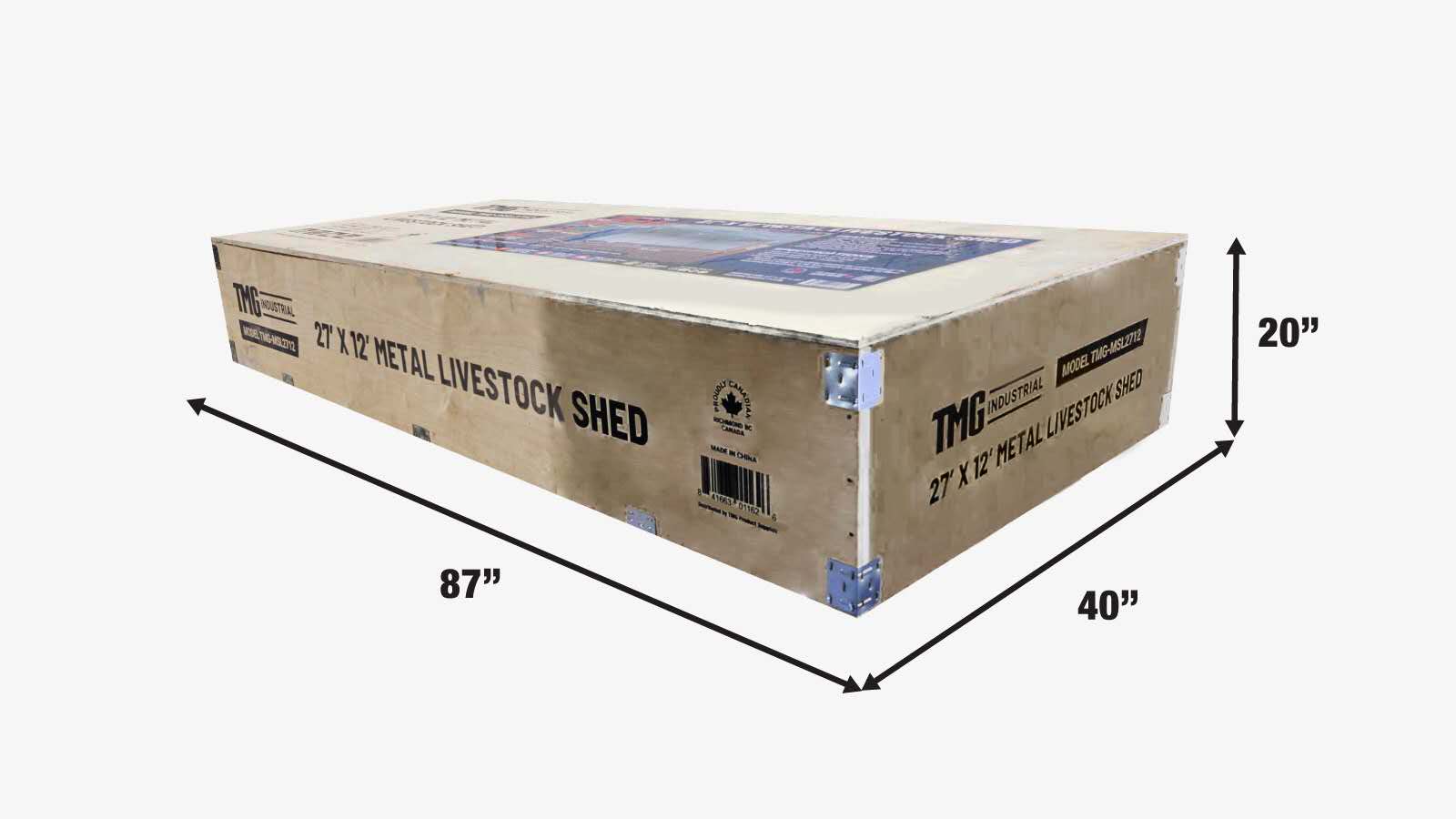 12' x 27' Horse Run-In Shed with Portable Skid Mount and Wide Front Opening for Livestock Shelter, TMG-MSL1227(Previously TMG-MSL2712)-shipping-info-image