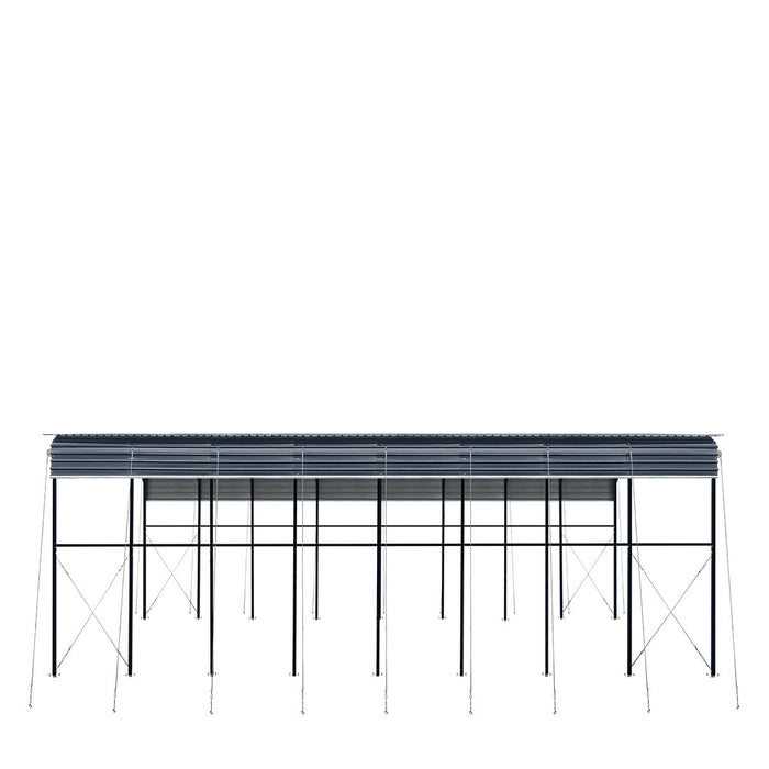 14' x 40' Metal Shed Shelter for Class-A RV, 16'2" Peak Height, 15' Inner Clearance, 14'1" Open Sidewalls, TMG-MSRV1440
