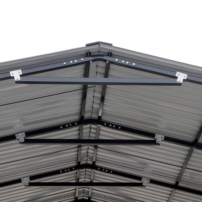 14' x 40' Metal Shed Shelter for Class-A RV, 16'2" Peak Height, 15' Inner Clearance, 14'1" Open Sidewalls, TMG-MSRV1440