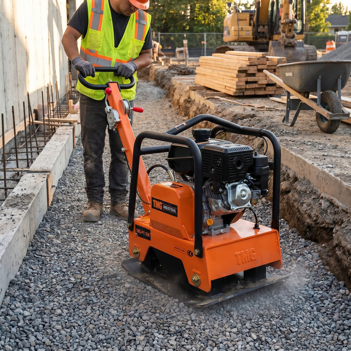 5600-lb Reversible Vibratory Plate Compactor, 6 HP Kohler Command Pro Engine TMG-PC150K (Discontinued – No Longer Available)
