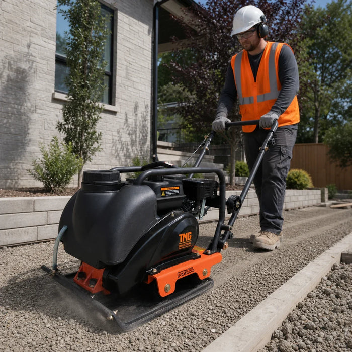 4,450 lb Forward Vibratory Plate Compactor with 6.5 HP Gas Engine, 12 in. Compaction Depth and Water Tank TMG-PCF140L