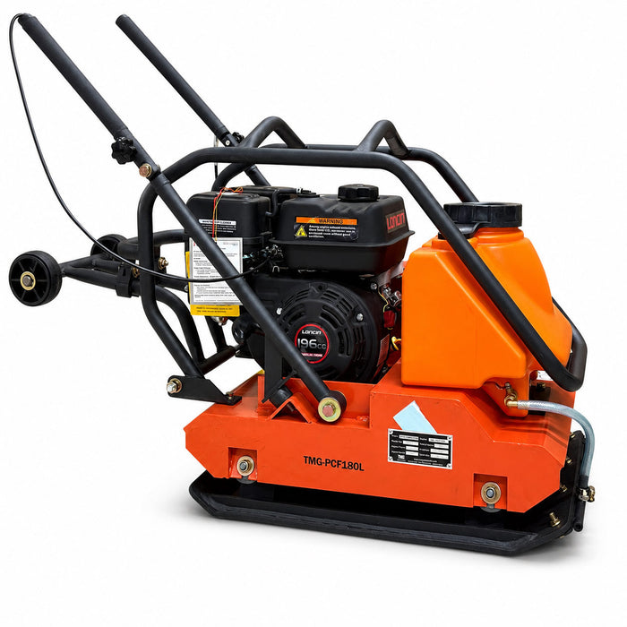 4450-lb Forward Vibratory Plate Compactor with 6.5 HP Gas Engine, 14 Inch Compaction Depth and Water Tank TMG-PCF180L