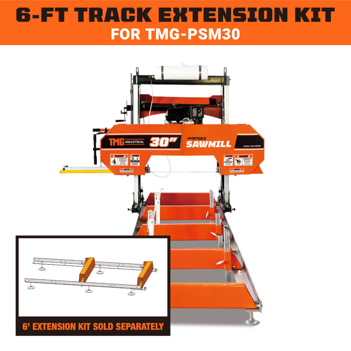 TMG Industrial 6-ft Track Extension Kit for TMG-PSM30 Portable Sawmill, SKU# TMG-PSM30-6EX