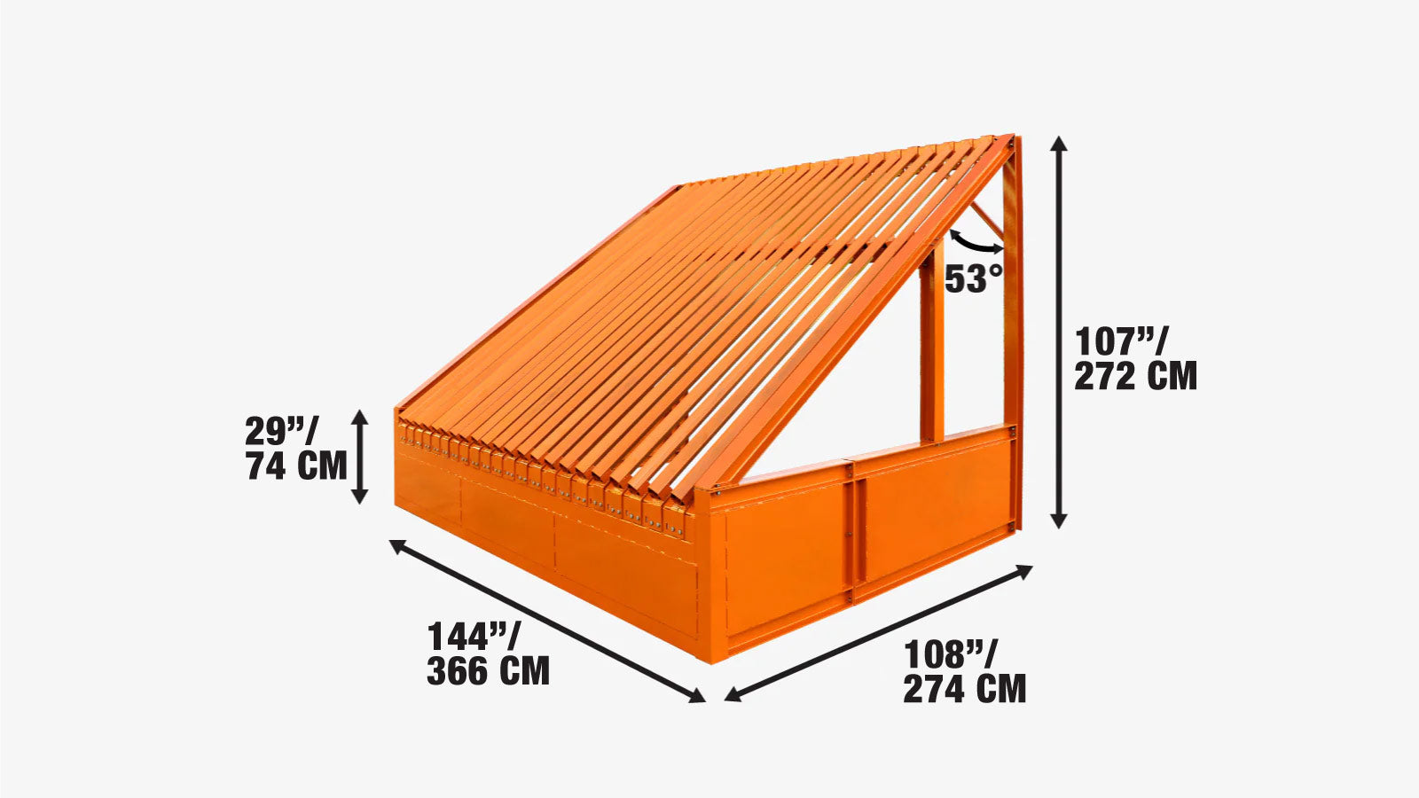 12’ Heavy Duty Static Grizzly Rock Screen, Adjustable Bolt-On Deck Bars, 4