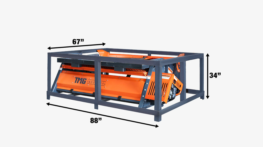 70" Vibratory Topsoil Rock Screen, 5.5 HP Kohler Engine, Cantilever Leaf-Springs, 30° Screen Deck, TMG-RSV70G-shipping-info-image
