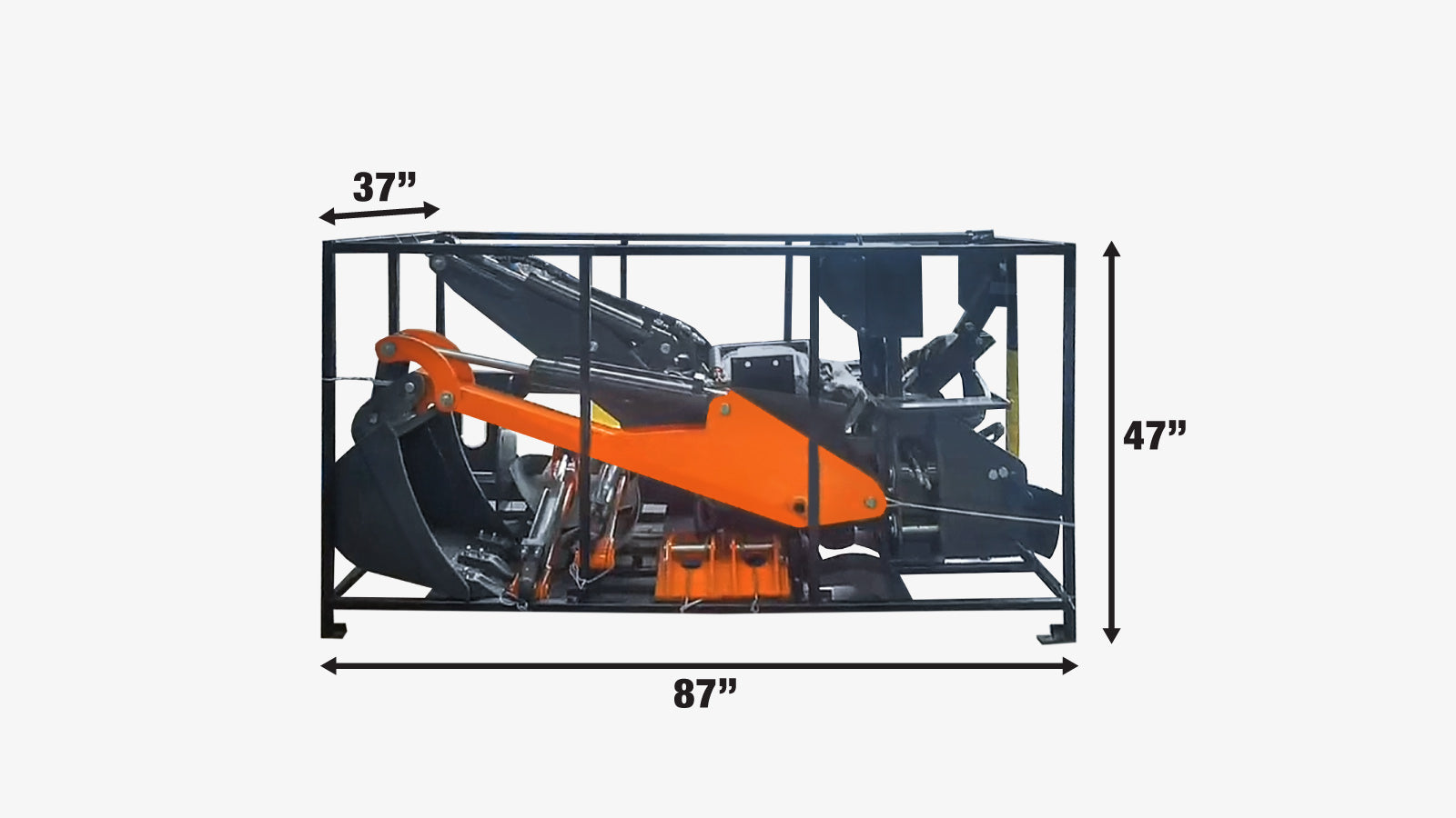 TMG Industrial Skid Steer Swivel Backhoe Attachment, 16” Bucket Included, 8’ Digging Depth, Foldable Stabilizers, TMG-SBH50-shipping-info-image