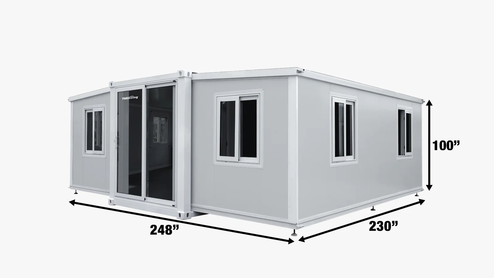 TMG Industrial 20’ Expandable Container House, 2 Bedrooms, Living Room, Bathroom, Kitchen Cabinets, Pre-wired & Plumbing Ready, TMG-SCE20-specifications-image