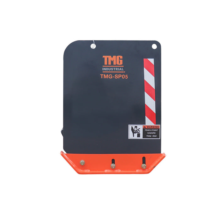 5' Skid Steer Snow Pusher with Replaceable Steel Cutting Edge, Pivoting Wear Shoes, Side Braces, 30-70 HP, TMG-SP05