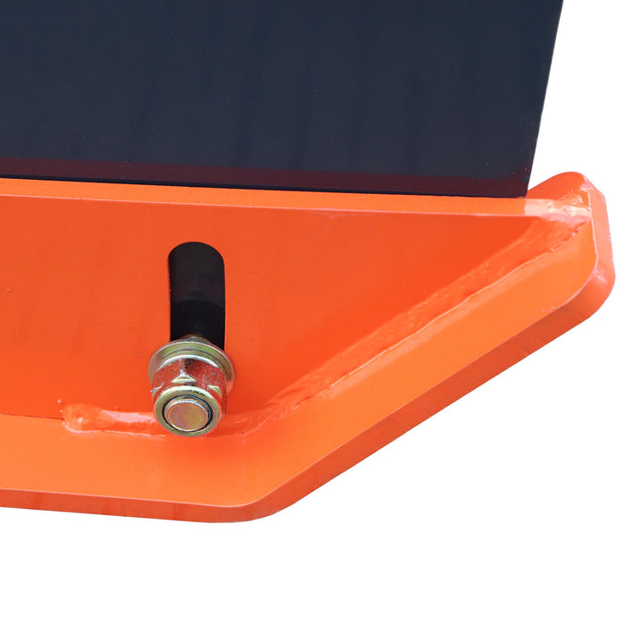 5' Skid Steer Snow Pusher with Replaceable Steel Cutting Edge, Pivoting Wear Shoes, Side Braces, 30-70 HP, TMG-SP05