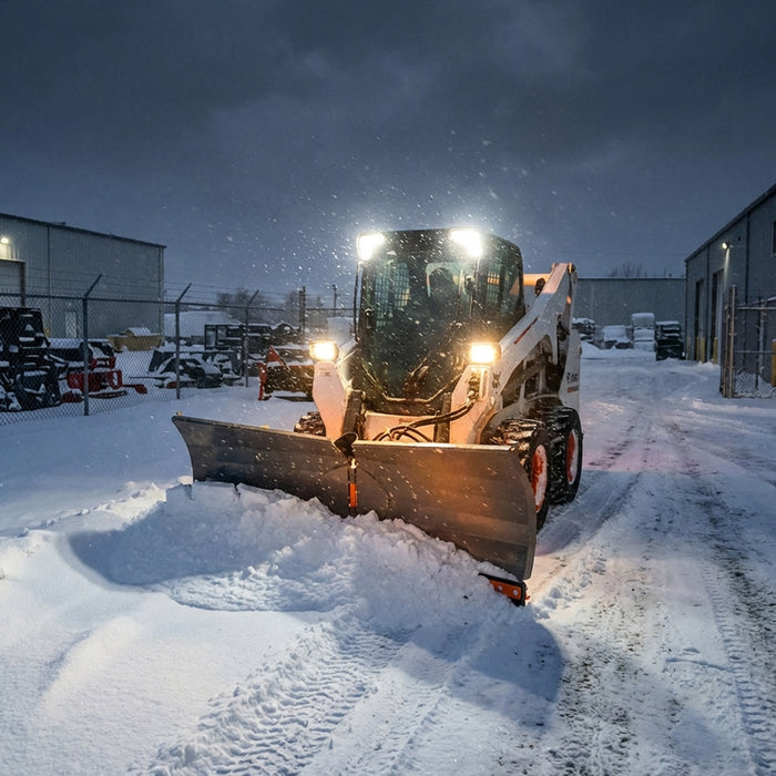 8-½’ U/V Angle Blade Snowplow, Reversible Rubber Edges, 6 Positions, Category 1 & 2 Hookups, 3-Point Hitch, 40-90 HP Tractors, TMG-SP08