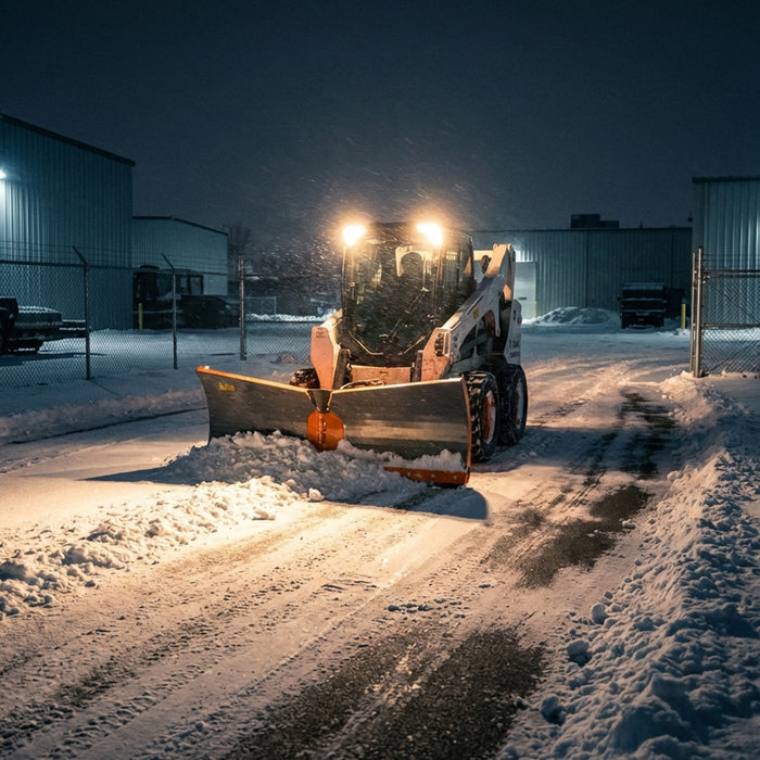 10’ U/V Angle Blade Snowplow, Reversible Rubber Edges, 6 Positions, Category 1 & 2 Hookups, 3-Point Hitch, 40-90 HP Tractors, TMG-SP10V