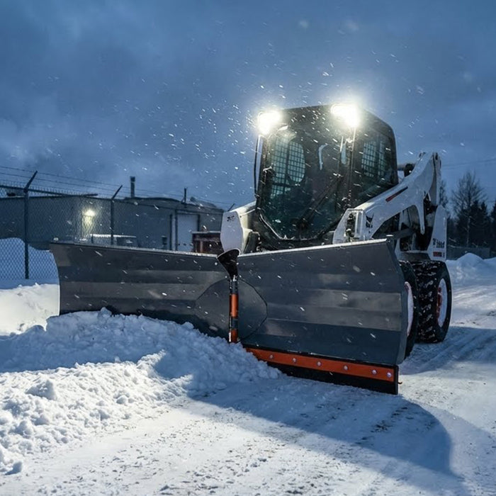 10’ U/V Angle Blade Snowplow, Reversible Rubber Edges, 6 Positions, Category 1 & 2 Hookups, 3-Point Hitch, 40-90 HP Tractors, TMG-SP10V