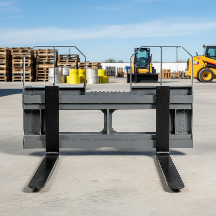 48" Pallet Fork for Skid Steer, Heavy Duty Class II Forks, 4,200 lbs Capacity and Wide Guard, TMG-SPF48
