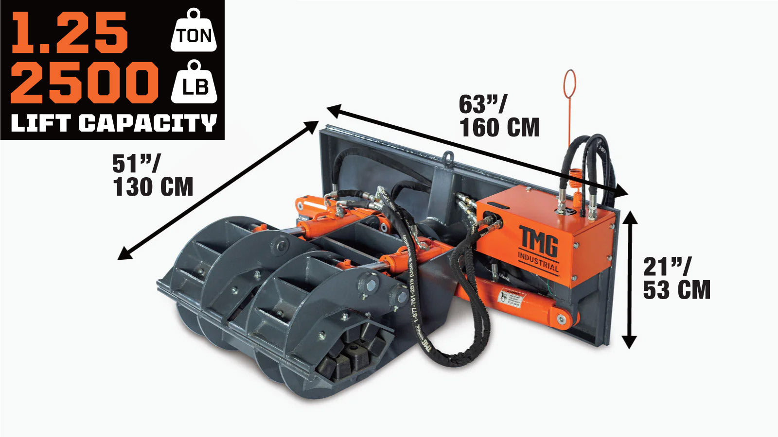 2500-lb Skid Steer Pole Setter, 45' Pole Capacity, 0°-100° Claw Rotation, Jaw Claw Opening 4