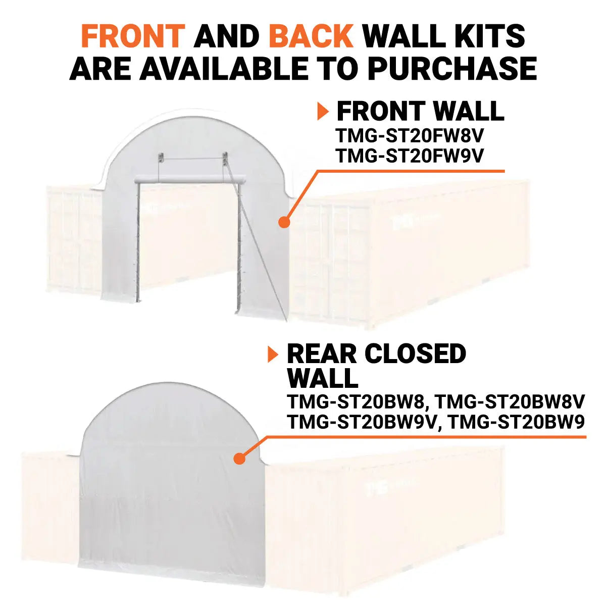 20' x 20' PE Fabric Container Shelter, Fire Retardant, Water Resistant, UV Protected, TMG-ST2021CE(Previously ST2020C) TMG Industrial