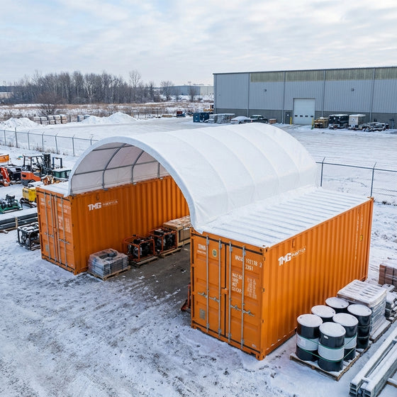 20' x 20' PE Fabric Container Shelter, Fire Retardant, Water Resistant, UV Protected, TMG-ST2021CE(Previously ST2020C)