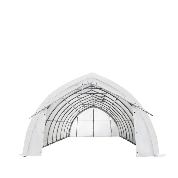 TMG Industrial 20' x 40' Arch Wall Peak Ceiling Storage Shelter with Heavy Duty 17 oz PVC Cover & Drive Through Doors, TMG-ST2041PV(Previously(ST2040PV)