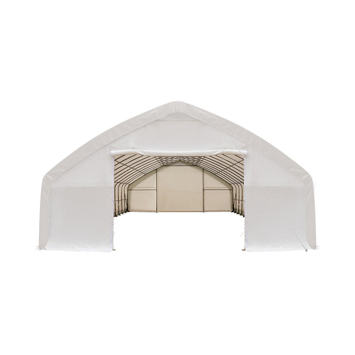 TMG-ST3072V 30' x 70' straight wall peak ceiling storage shelter with heavy duty 13 oz PVC cover