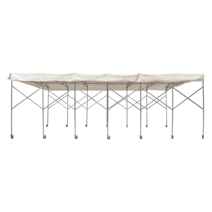 20' x 30' Retractable Mobile Shelter, 9'10" Clearance, 6" Nylon Caster, 17 oz PVC Cover, TMG-STM2030