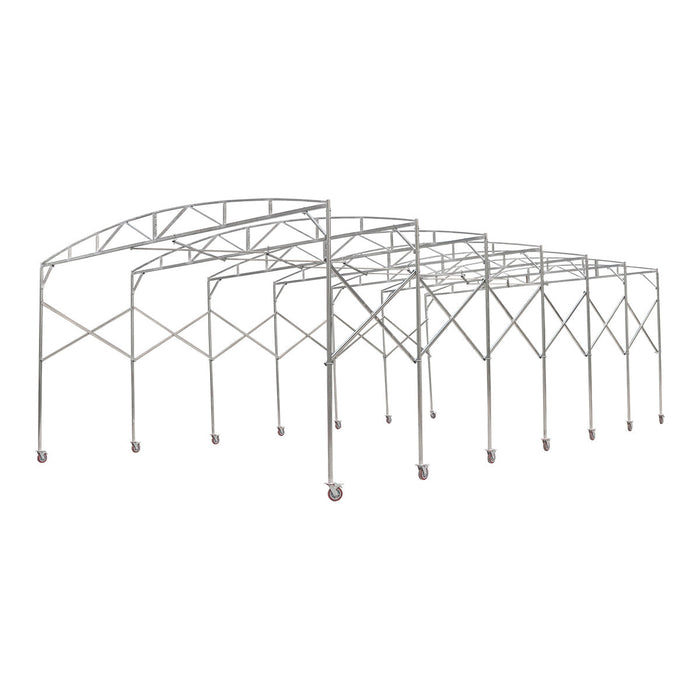 20' x 30' Retractable Mobile Shelter, 9'10" Clearance, 6" Nylon Caster, 17 oz PVC Cover, TMG-STM2030