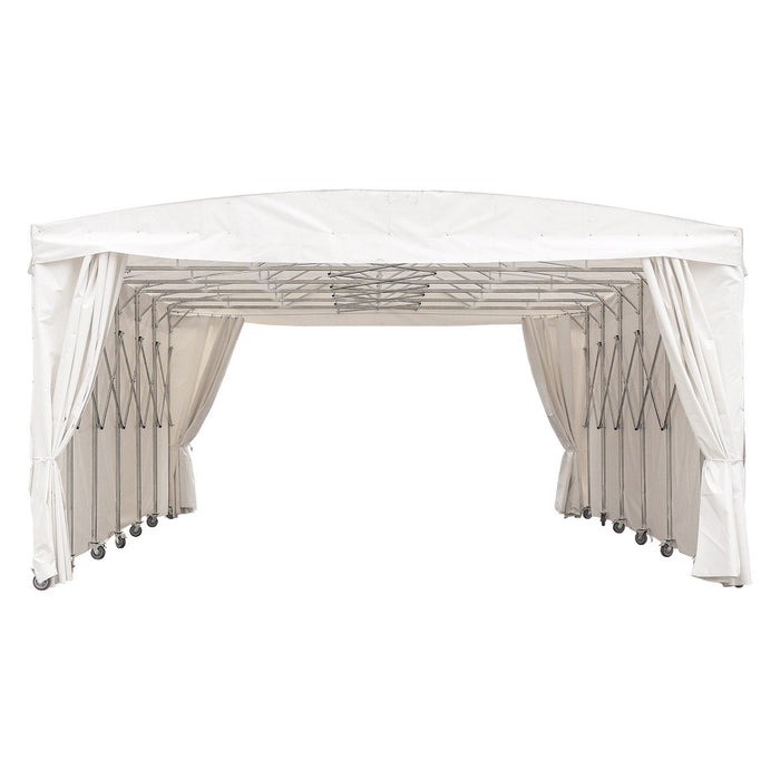 20' x 30' Retractable Mobile Shelter, 9'10" Clearance, 6" Nylon Caster, 17 oz PVC Cover, TMG-STM2030