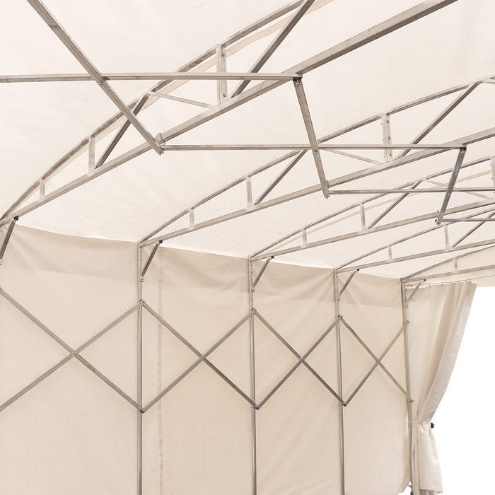 20' x 30' Retractable Mobile Shelter, 9'10" Clearance, 6" Nylon Caster, 17 oz PVC Cover, TMG-STM2030