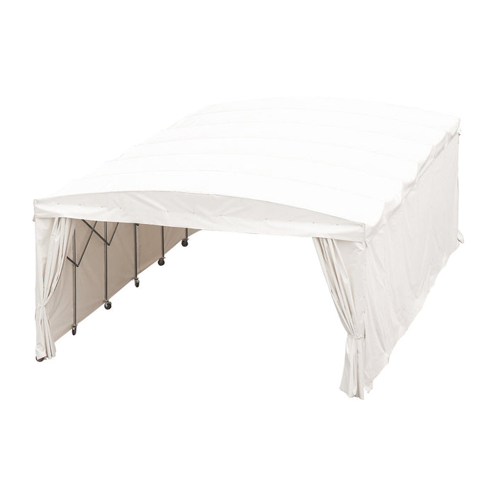 20' x 30' Retractable Mobile Shelter, 9'10" Clearance, 6" Nylon Caster, 17 oz PVC Cover, TMG-STM2030