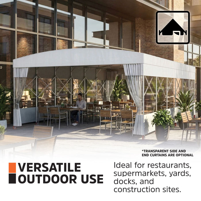 20' x 30' Retractable Mobile Shelter, 9'10" Clearance, 6" Nylon Caster, 17 oz PVC Cover, TMG-STM2030