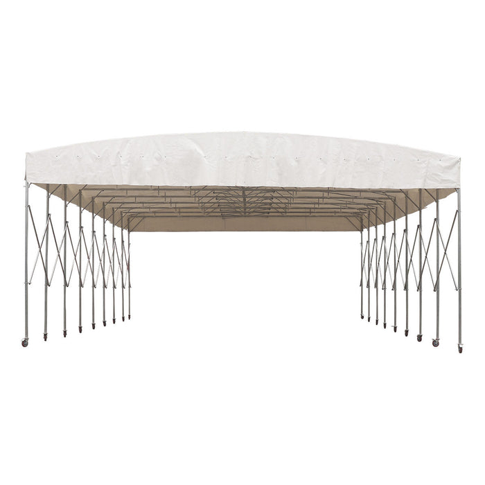 30' x 40' Retractable Mobile Shelter, 13' Clearance, 6" Nylon Casters, 17 oz PVC Cover, TMG-STM3040