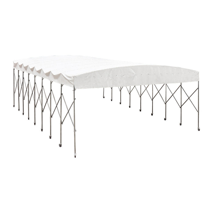 30' x 40' Retractable Mobile Shelter, 13' Clearance, 6" Nylon Casters, 17 oz PVC Cover, TMG-STM3040