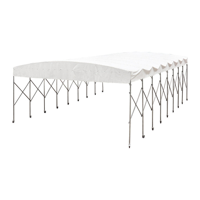 30' x 40' Retractable Mobile Shelter, 13' Clearance, 6" Nylon Casters, 17 oz PVC Cover, TMG-STM3040