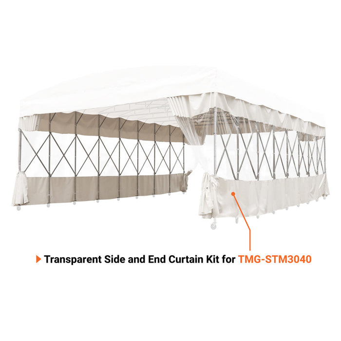 Transparent Side and End Curtain Kit for TMG-STM3040, 17oz PVC, (Shelter Not Included) TMG-STM3040-TC