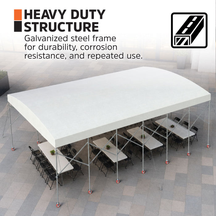 30' x 40' Retractable Mobile Shelter, 13' Clearance, 6" Nylon Casters, 17 oz PVC Cover, TMG-STM3040