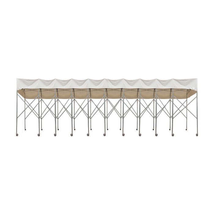 30' x 50' Retractable Mobile Shelter, 13' Clearance, 6" Nylon Casters, 17 oz PVC Cover, TMG-STM3050