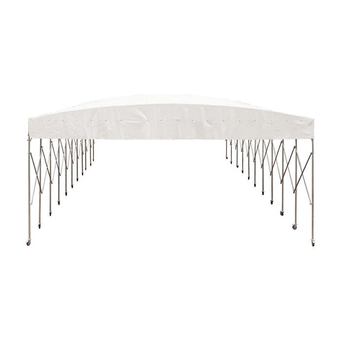 30' x 50' Retractable Mobile Shelter, 13' Clearance, 6" Nylon Casters, 17 oz PVC Cover, TMG-STM3050