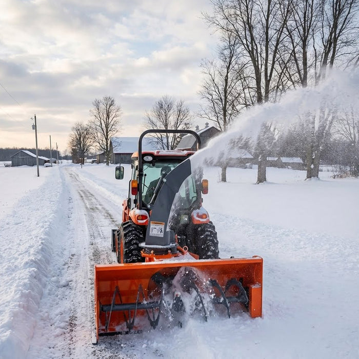 72" 3-Point Hitch Snow Blower, 25-90 HP, 24" Diameter Impeller, 360° Snow Chute, CAT 1 & CAT 2 Suspension, TMG-TBS72