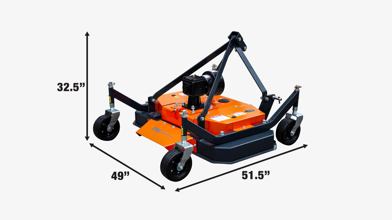 TMG Industrial 48’’ Tow-Behind 3-Point Hitch Finish Mower, 18-30 HP Compact Tractor, PTO Drive Shaft Included, TMG-TFN48-specifications-image