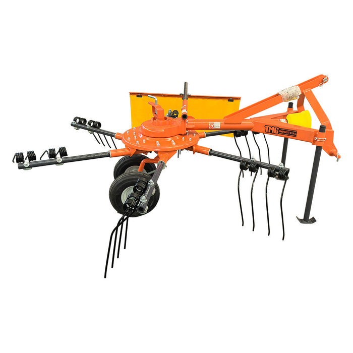 98" Hay Rake & Tedder, 12 Spring Tines, 3-Point Hitch Category 1, PTO Shaft Included, 18-50 HP Tractor, TMG-THR100