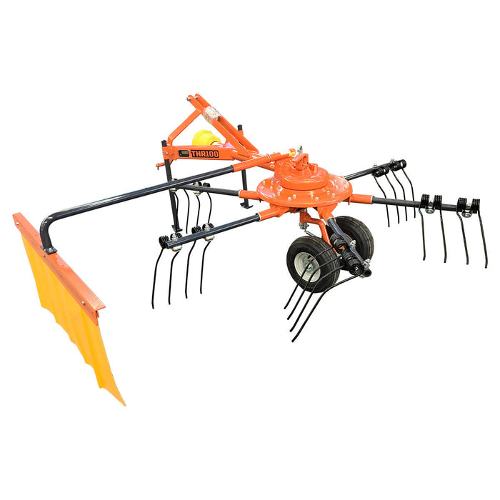 98" Hay Rake & Tedder, 12 Spring Tines, 3-Point Hitch Category 1, PTO Shaft Included, 18-50 HP Tractor, TMG-THR100