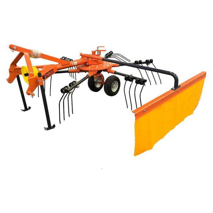98" Hay Rake & Tedder, 12 Spring Tines, 3-Point Hitch Category 1, PTO Shaft Included, 18-50 HP Tractor, TMG-THR100