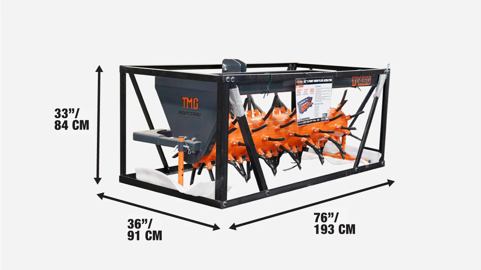 3 Point Hitch Drum Plug Aerator, 62