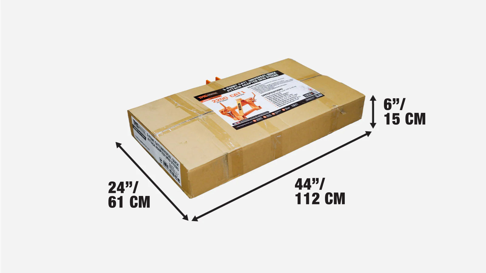 3-Point CAT1 to Universal Quick Attach Adapter Skid Steers, 2200 Lb Capacity, 3-Point Hitch Connection, TMG-TQS04-shipping-info-image