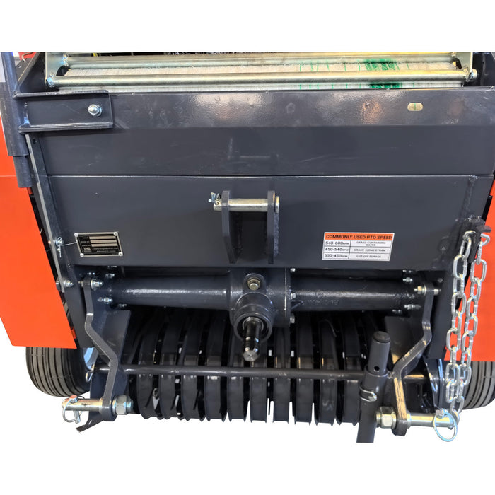20" x 27" Round Hay Baler, Net Wrap, 3-Point Hitch, Category 1, PTO Shaft Included, 15-50 HP Tractor, TMG-TRB50N
