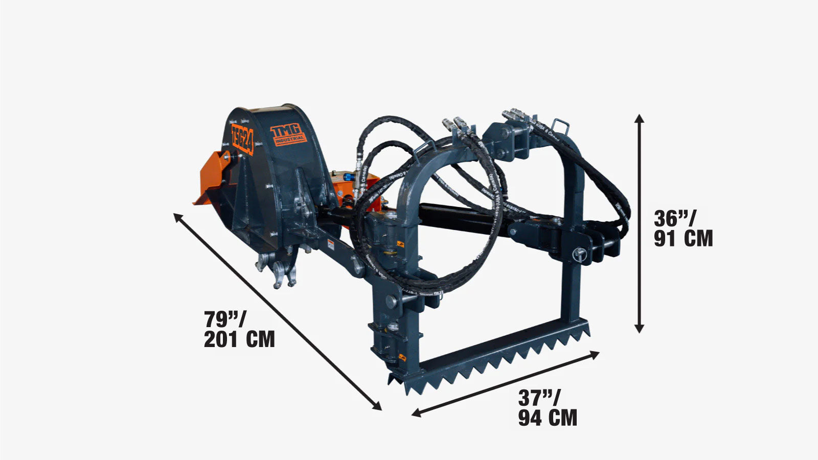 3-Point PTO Stump Grinder, 20-60 HP, Cat 1 & 2 Hookups, 12