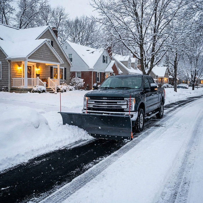 72" Truck/SUV Front Mount Snow Plow Pusher, Left and Right Angle, 2" Mount Receiver, Wireless Winch Control, TMG-TSP72